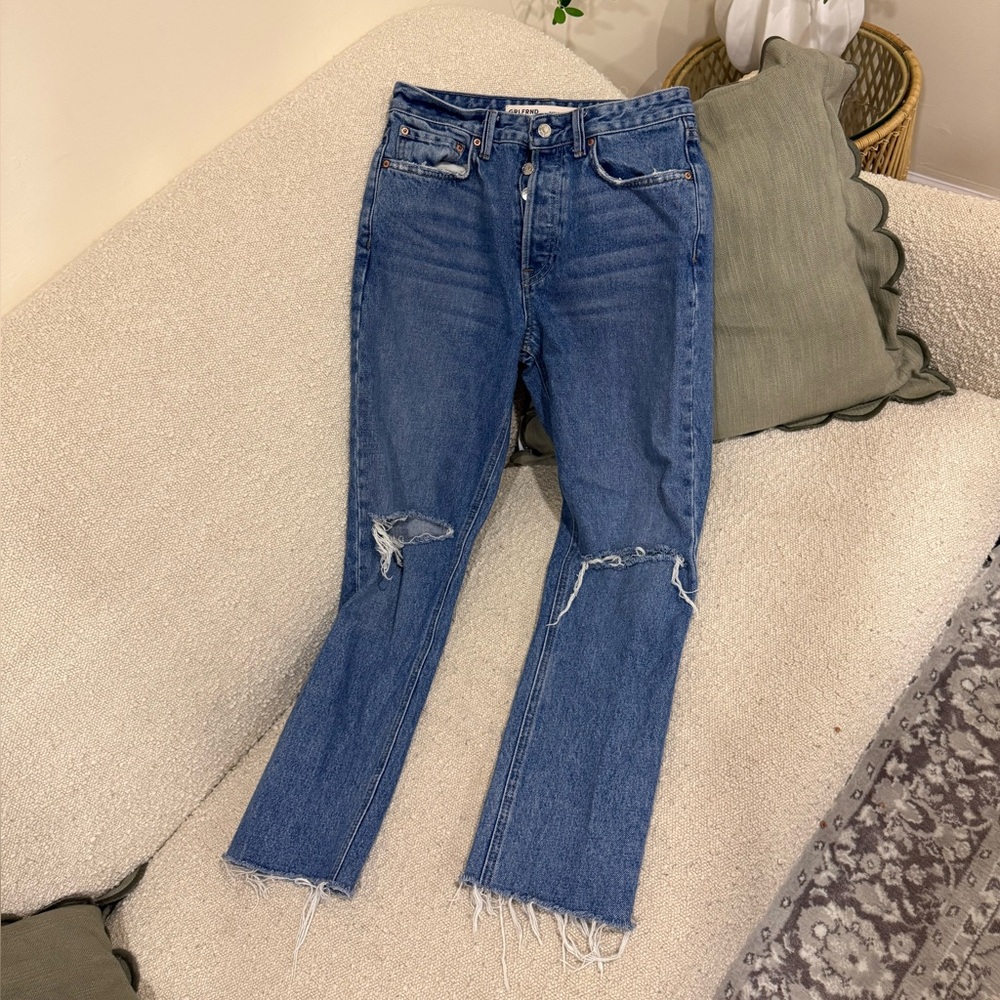 GRLFRND Karolina High Rise Straight Crop Jeans in The Valley Color🤍